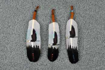 Hand Painted Eagle Feather Coup