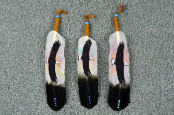 Hand Painted Eagle Feather Coup