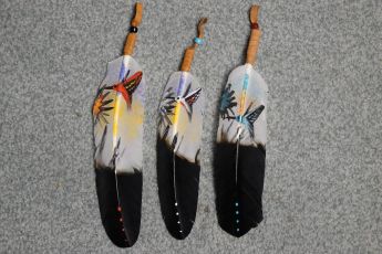 Hand Painted Hummingbird Feather Coup